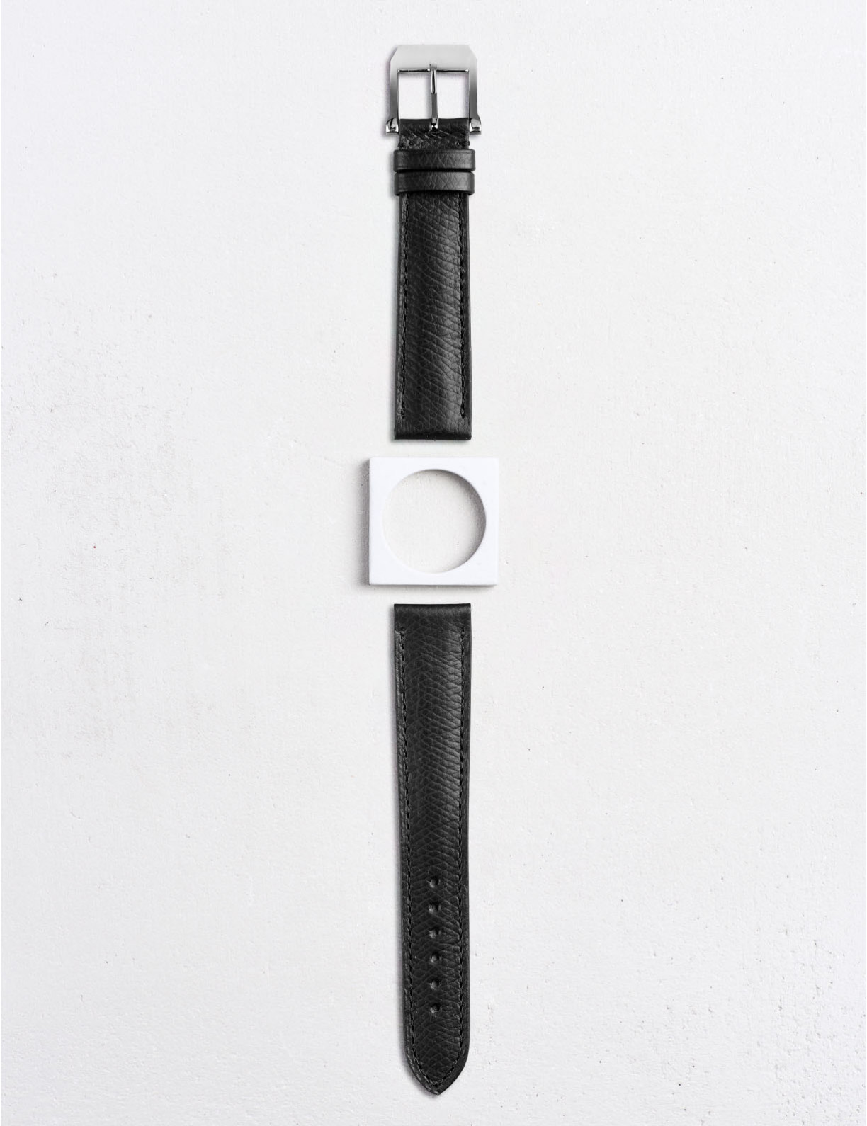 Leather watchstrap in grained calfskin