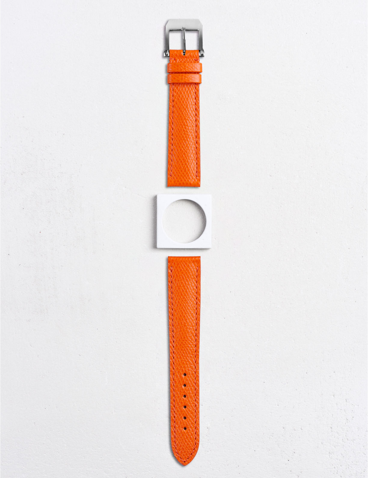 Leather watchstrap in grained calfskin