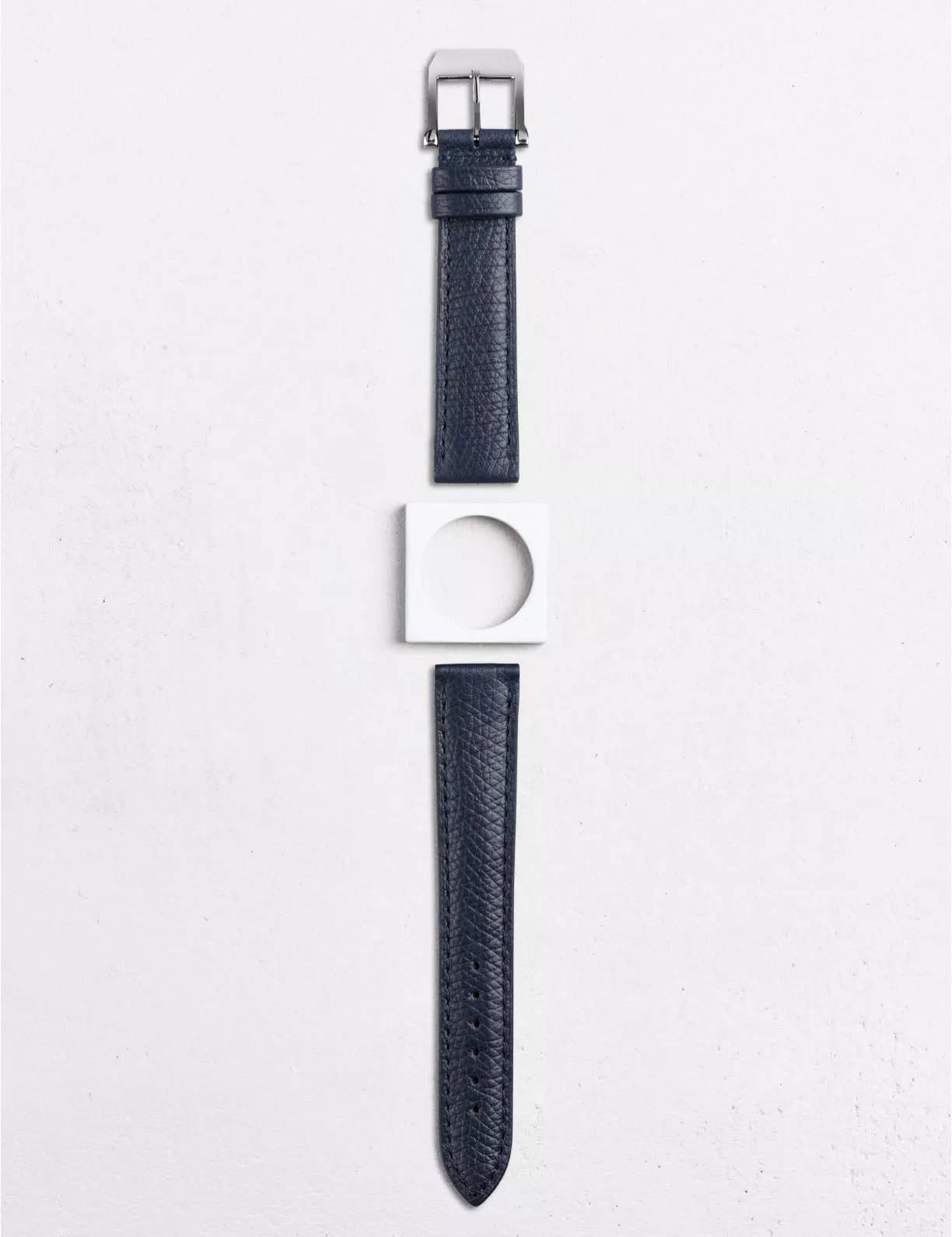 Leather watchstrap in grained calfskin