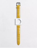 Leather watchstrap in shiny alligator square scales