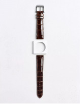 Leather watchstrap in shiny alligator square scales