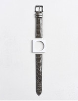 Leather watchstrap in shiny alligator square scales