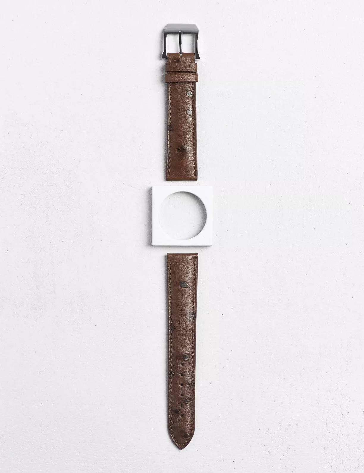 Leather watchstrap in ostrich