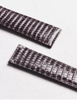 Leather watchstrap in shiny lizard