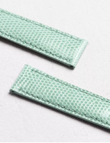 Leather watchstrap in shiny lizard