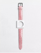 Leather watchstrap in shiny alligator round scales