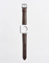 Leather watchstrap in matte alligator square scales