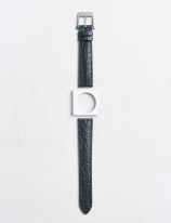 Leather watchstrap in matte alligator round scales