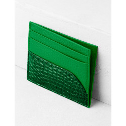 Bull calf and alligator leather cardholder| Camille Fournet