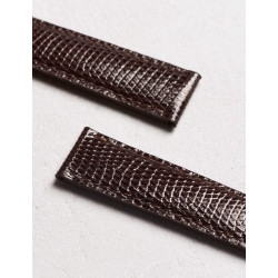 Luxury watch strap in shiny lizard leather|Camille Fournet Luxury watch strap in shiny lizard leather|Camille Fournet