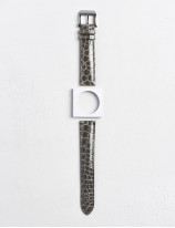 17.01 Leather watch strap in shiny alligator