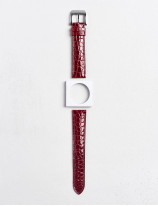 17.01 Leather watch strap in shiny alligator