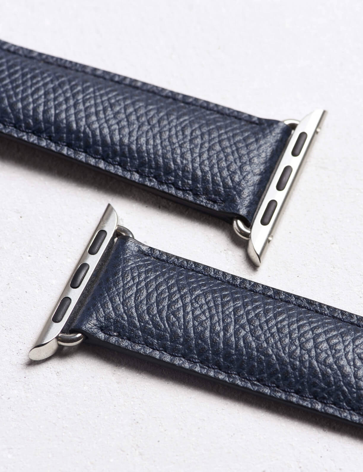 Apple Watch® Leather watch strap in blue grained calfskin Camille