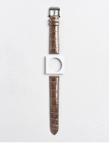 17.01 Leather watch strap in shiny alligator