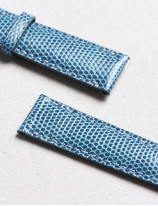 Leather watchstrap in shiny lizard
