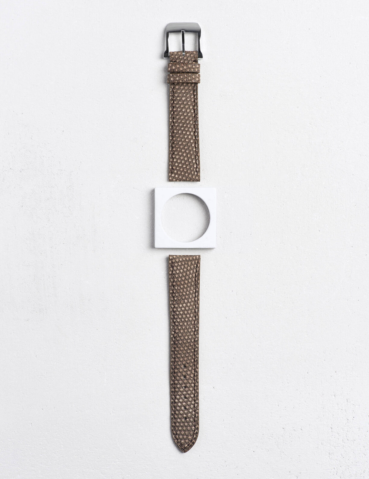 Leather watchstrap in nubuck lizard