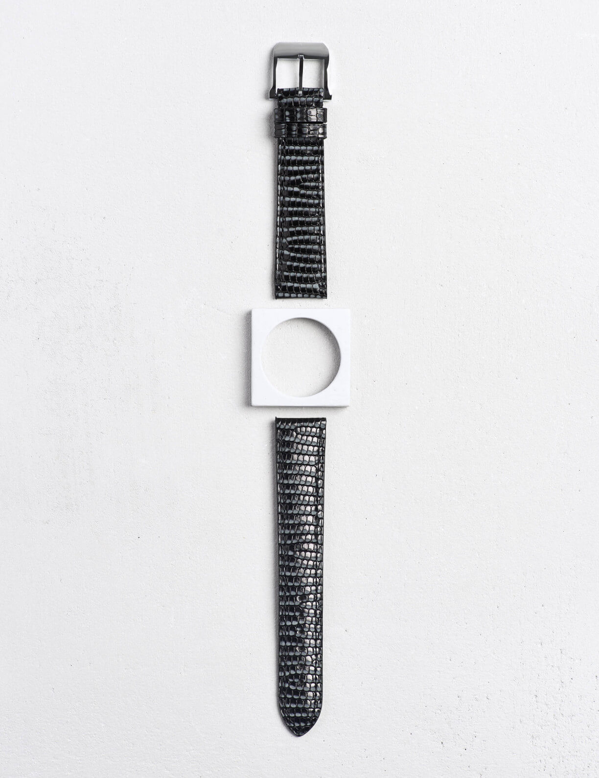 Leather watchstrap in nubuck lizard