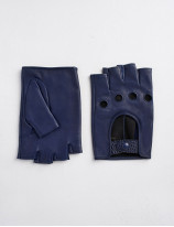 16.09 Fingerless driving gloves in lambskin with alligator details